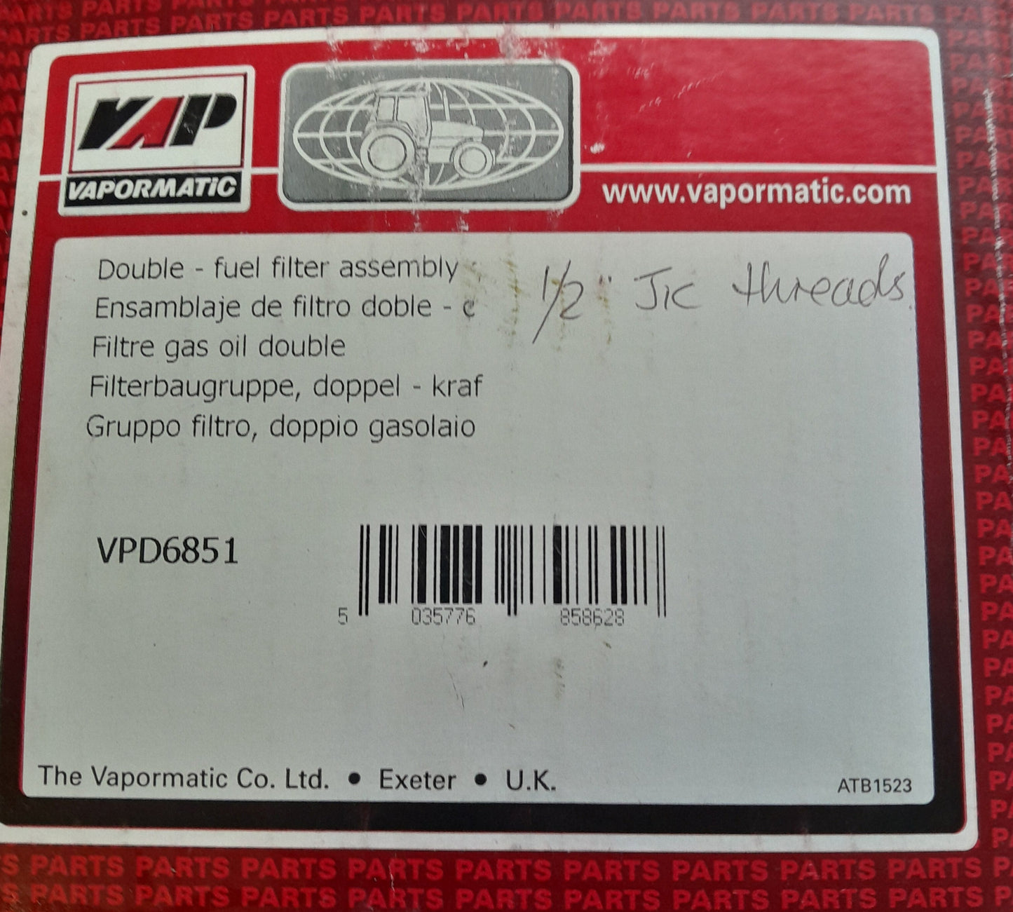 Ford/Case International Double Fuel Filter Assembly