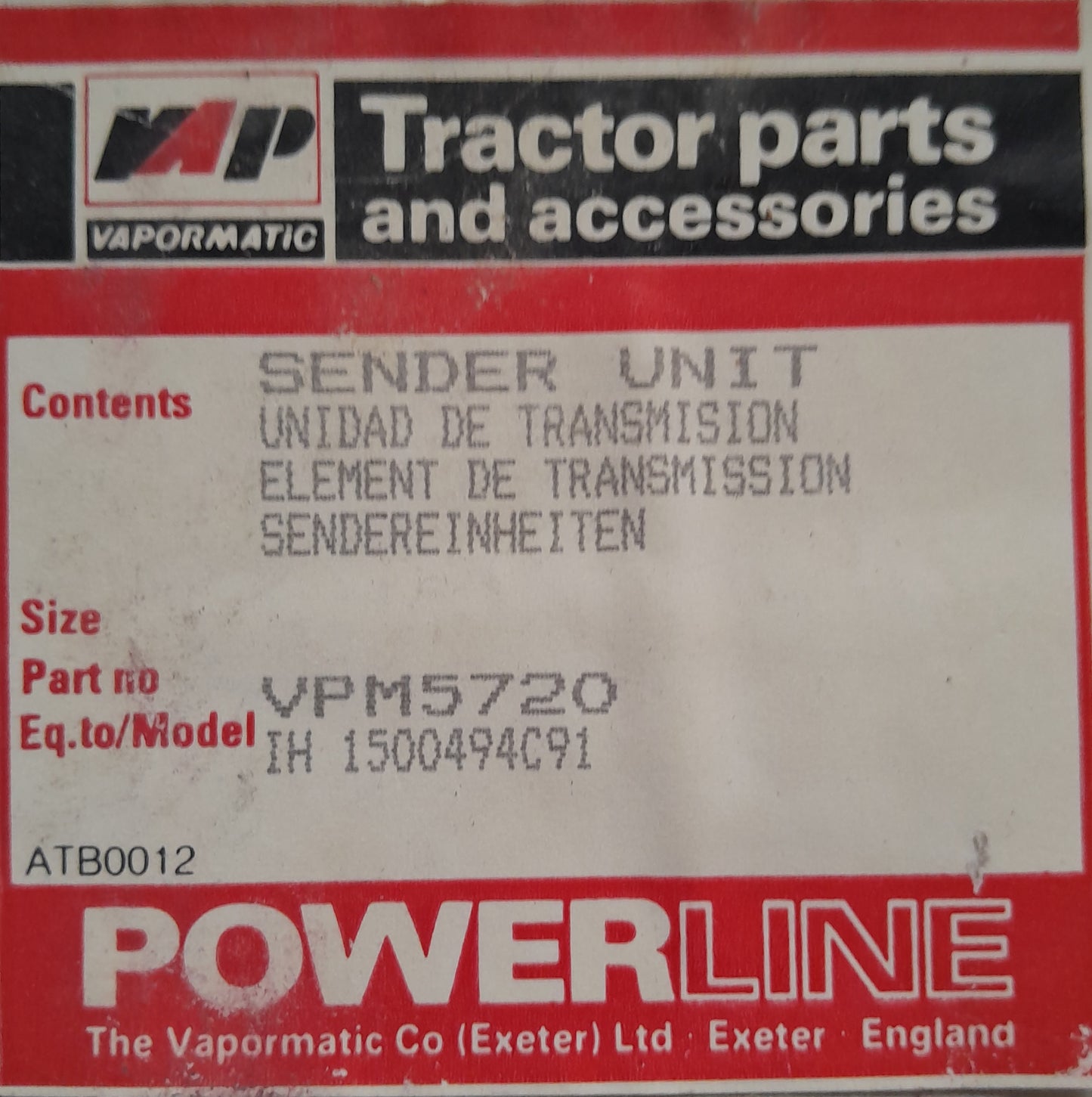 Case IH Fuel Level Sender Unit