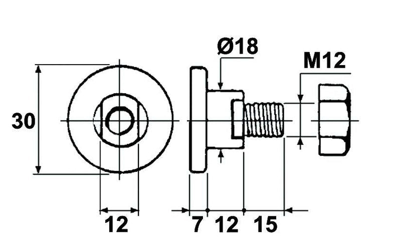 Kuhn/John Deere Blade Holder Bolt