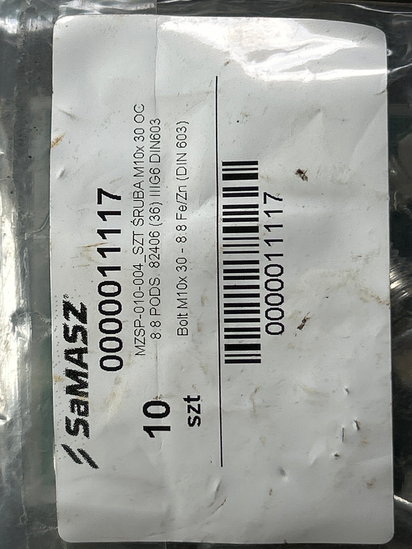 SaMASZ M10x30 Bolt