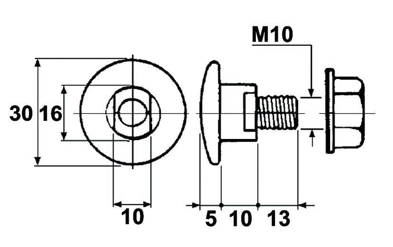 Kuhn/Fort/John Deere Blade Holder Bolt