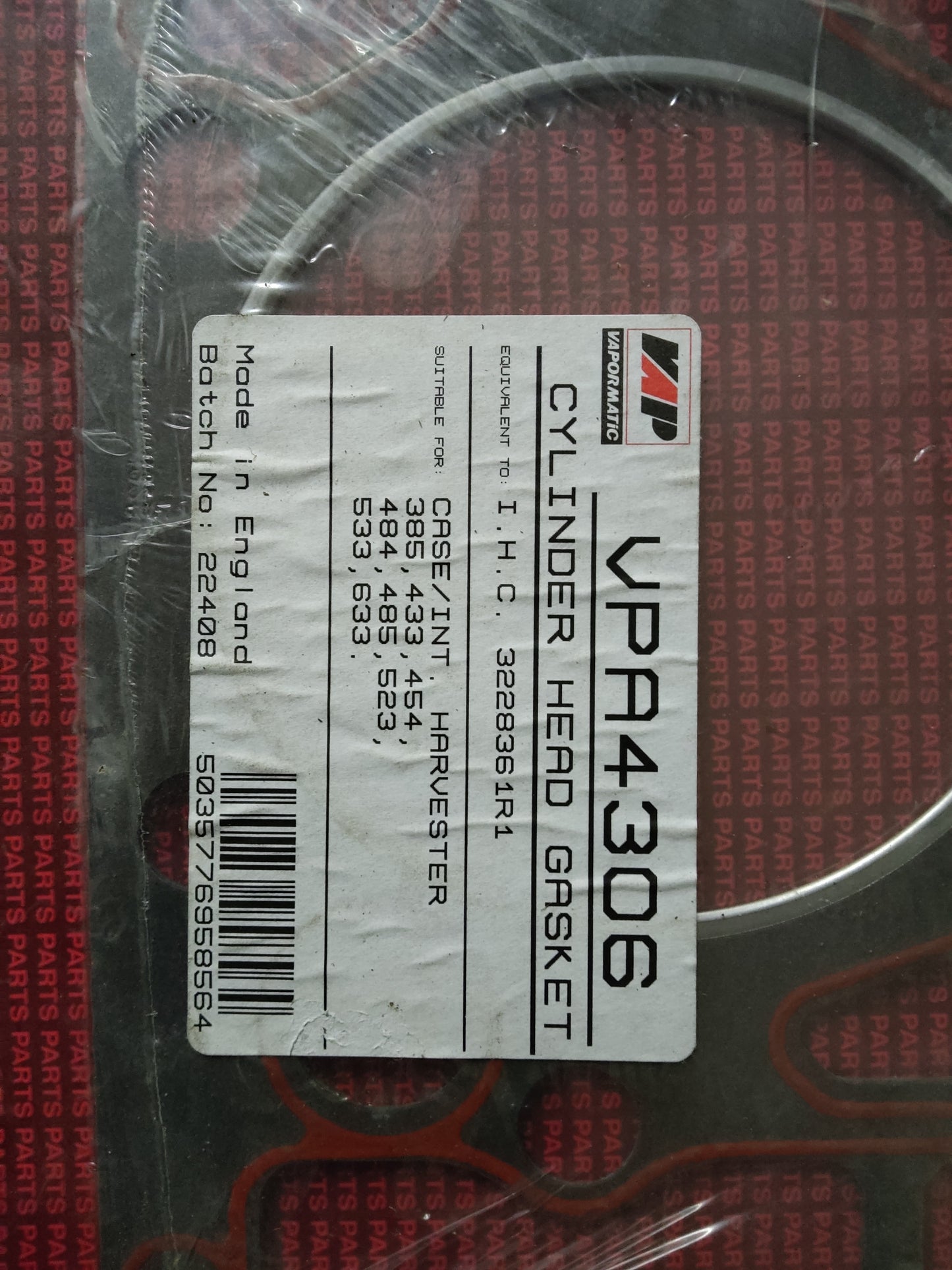 Case International 3 Cylinder Head Gasket