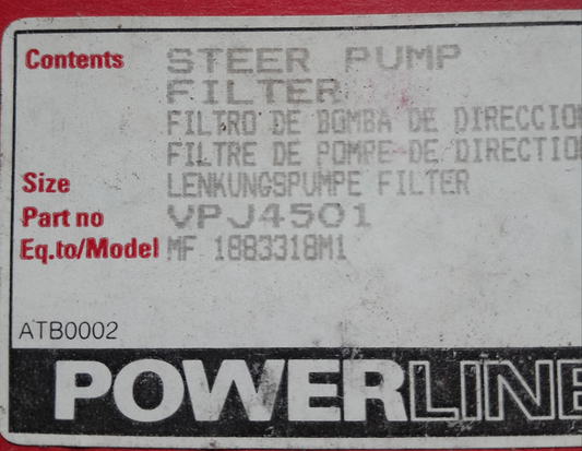 Steering pump filter