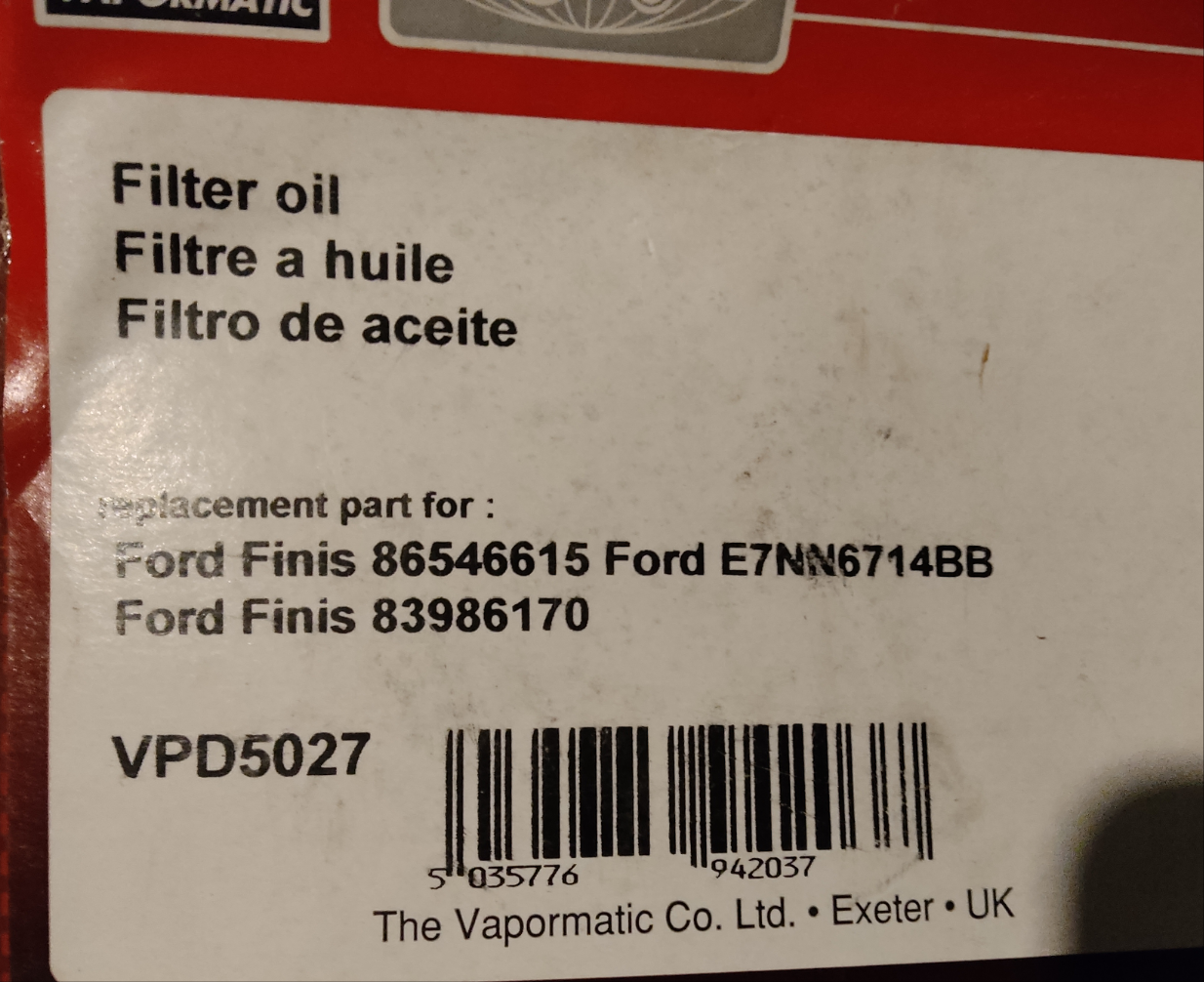 Oil filter